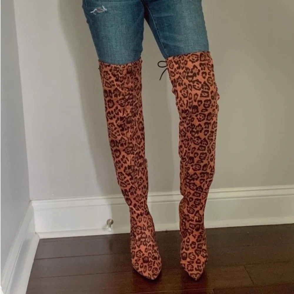 ShoeDazzle | Leopard‎ Aubriana Over-the-Knee Boot